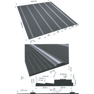 Tapis en Caoutchouc pour Rampes de Camions et Remorques m2